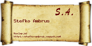 Stefko Ambrus névjegykártya